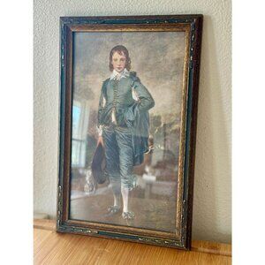 Antique Early Century Framed Print of The Blue Boy By Thomas Gainsborough
